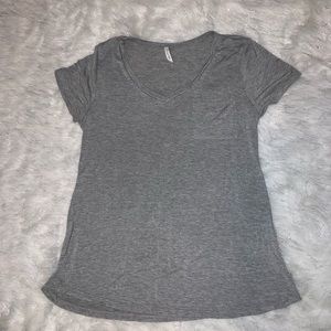 gray v-neck